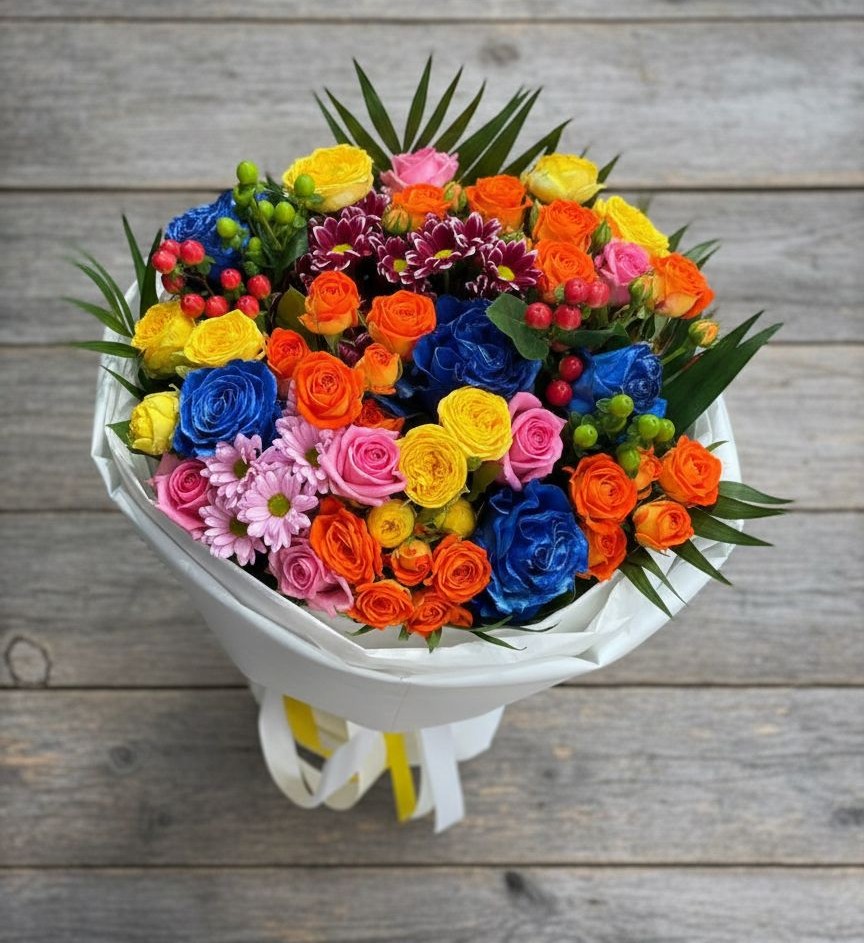 Букет цветов из: Розы и Хризантемы в Максатихе