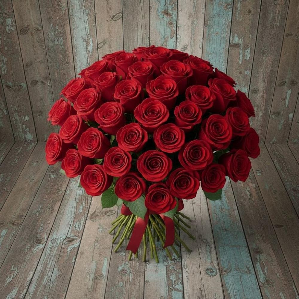 Букет 55 Красных роз Фридом в Максатихе