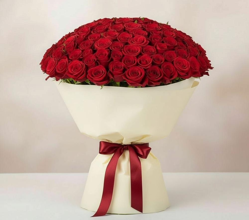 Букет 101 Красная роза Милано в Максатихе