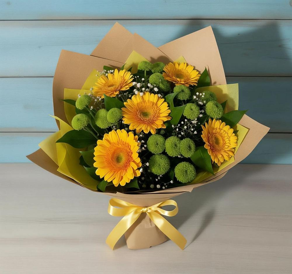 Букет цветов из: Герберы и Хризантемы в Максатихе