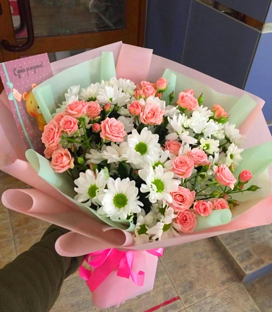 Букет цветов из: Розы и Хризантемы в Максатихе