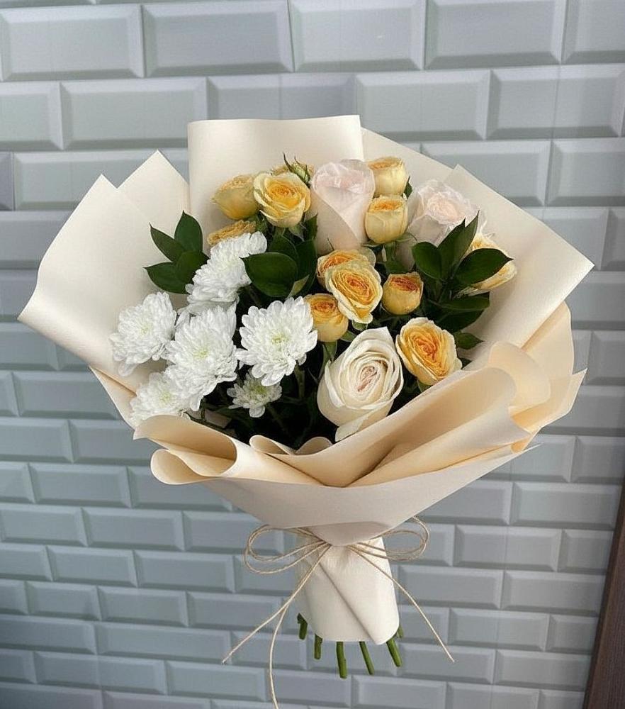 Букет цветов из: Розы и Хризантемы в Максатихе