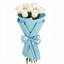 Букет 7 белых роз Проуд в Максатихе