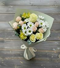 Букет цветов из:  Альстромерии, Розы и Хризантемы в Максатихе