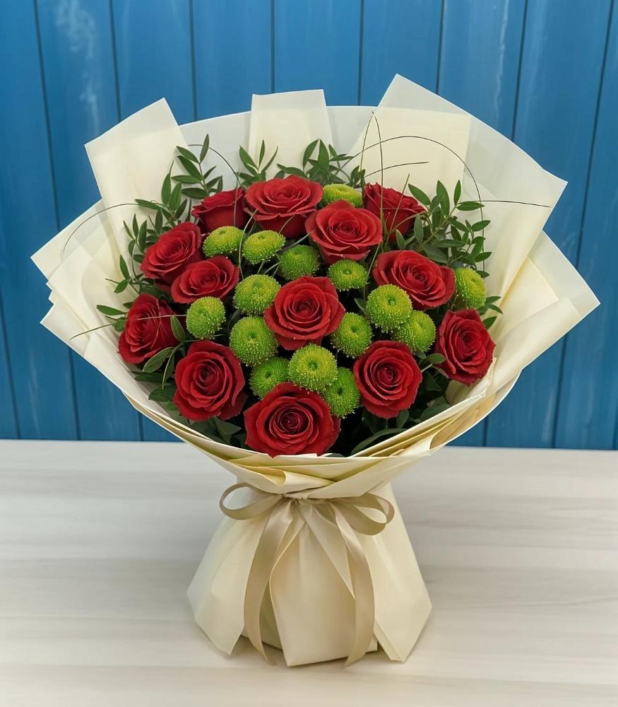 Букет цветов из: Розы и Хризантемы в Максатихе